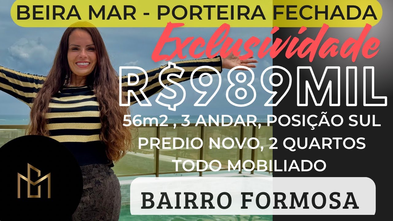 R$989mil VENDO APARTAMENTO PORTEIRA FECHADA A BEIRA MAR DA PRAIA DE FORMOSA EM CABEDELO PB