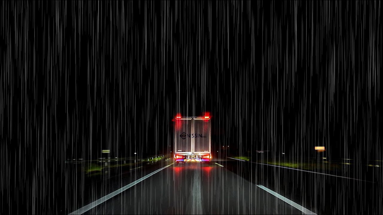 ☔️Midnight Highway Rain Drive😴 for Sleep💤