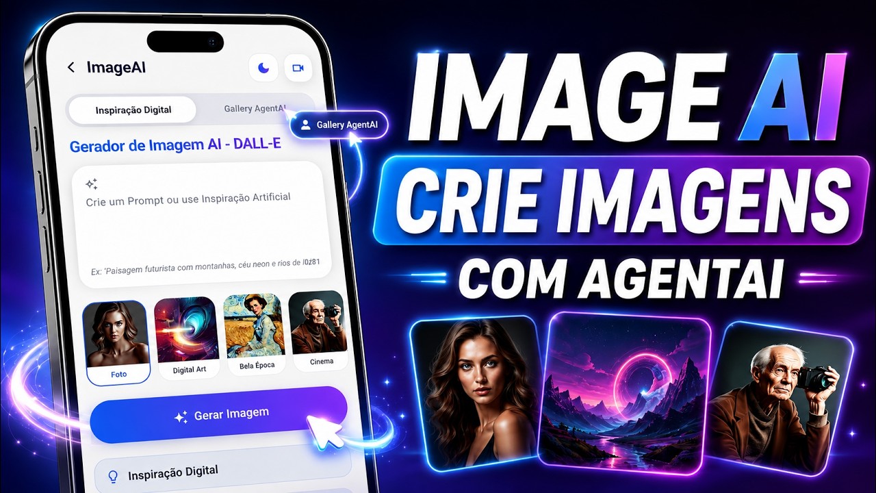 Crie imagens com IA automaticamente — AgentAI + Gallery ImageAI