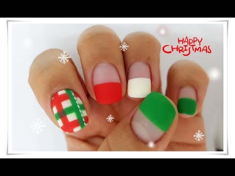 [러블리 네일]  심플한 크리스마스 네일아트 / Christmas check pattern nail art