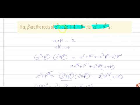 Video If `alpha,beta` are the roots of `x^2-2x 4=0` , then... - youtube