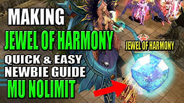 How to create Jewel of Harmony (Refine Gemstone) (Quick & Easy) - MU Nolimit Newbie Guide (Eng Subs)