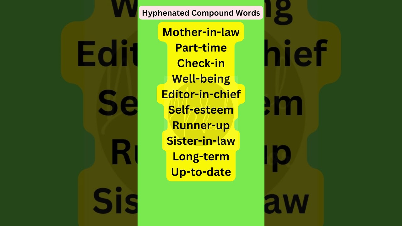 Hyphenated Compound Words | Basic English Grammar 