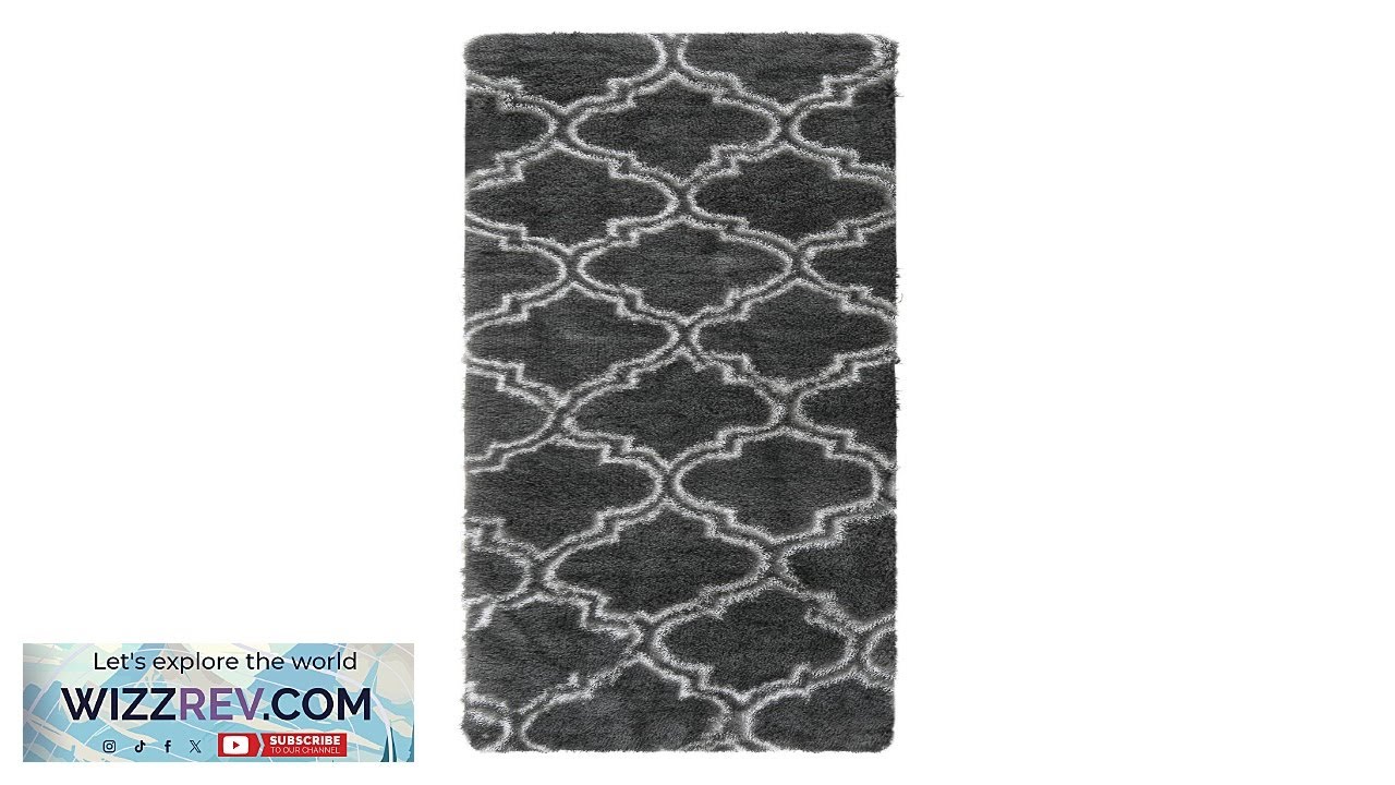 Коврик-дорожка Garvee, темно-серый, 2x6, с длинным ворсом, для гостиной.