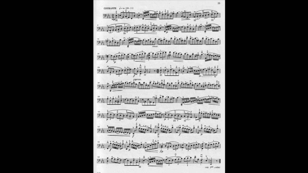 バ ッ ハ 無 伴 奏 チ ェ ロ 組 曲 第 4 番 変 ホ 長 Courante - YouTube