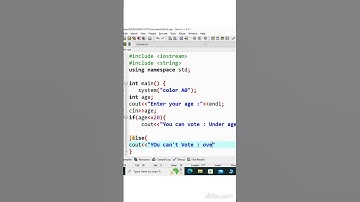 Eligible to Vote or Not? Using C++ | MH Coding #short  #coding