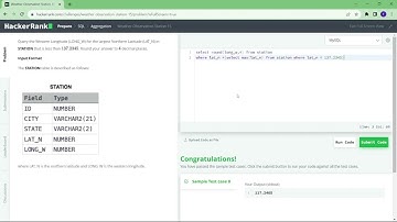 Hackerrank SQL solutions  (Weather Observation station 15)- Level Easy Tamil