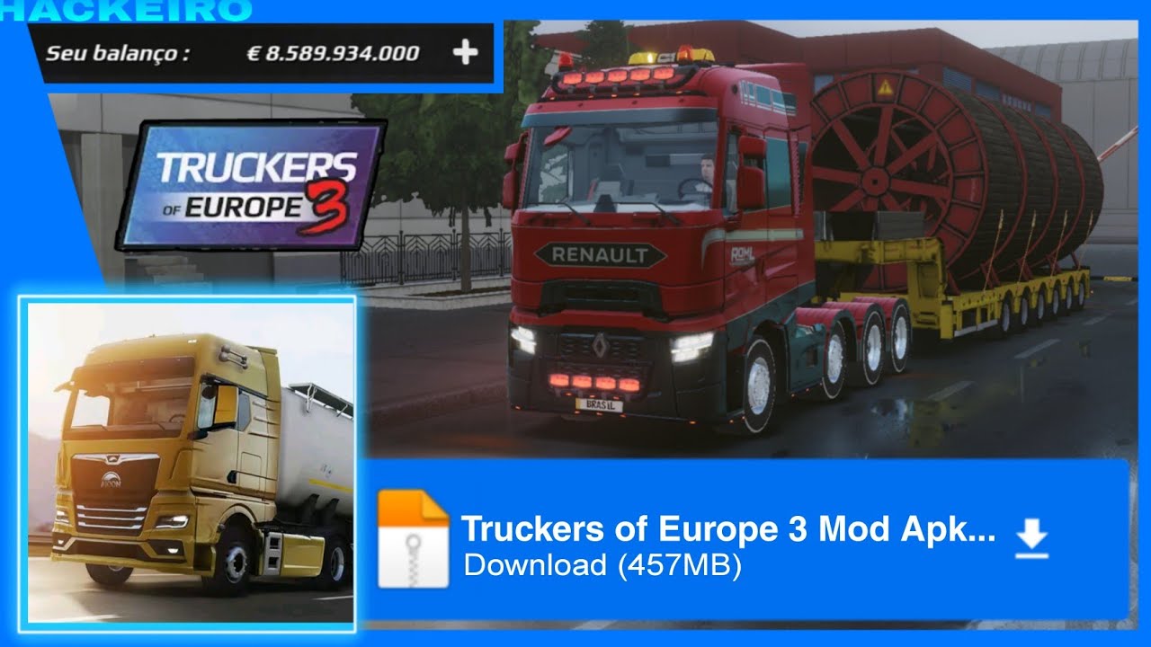 Dinheiro infinito no Truckes of Europe 3 versão 0.32.4 