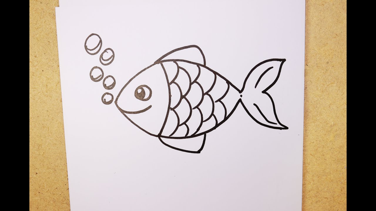 How to Draw a Fish Easy Step By Step - Made with HAPPY