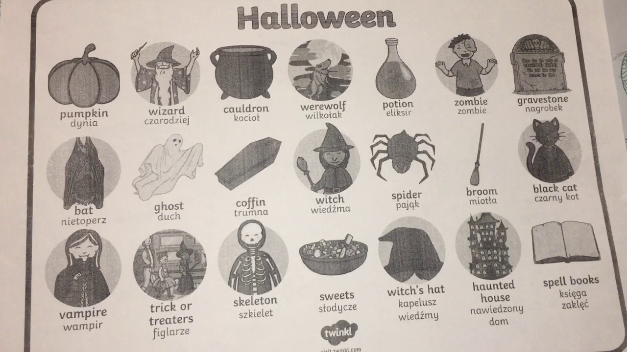 Halloween vocabulary in Polish Halloween słownictwo po polsku YouTube