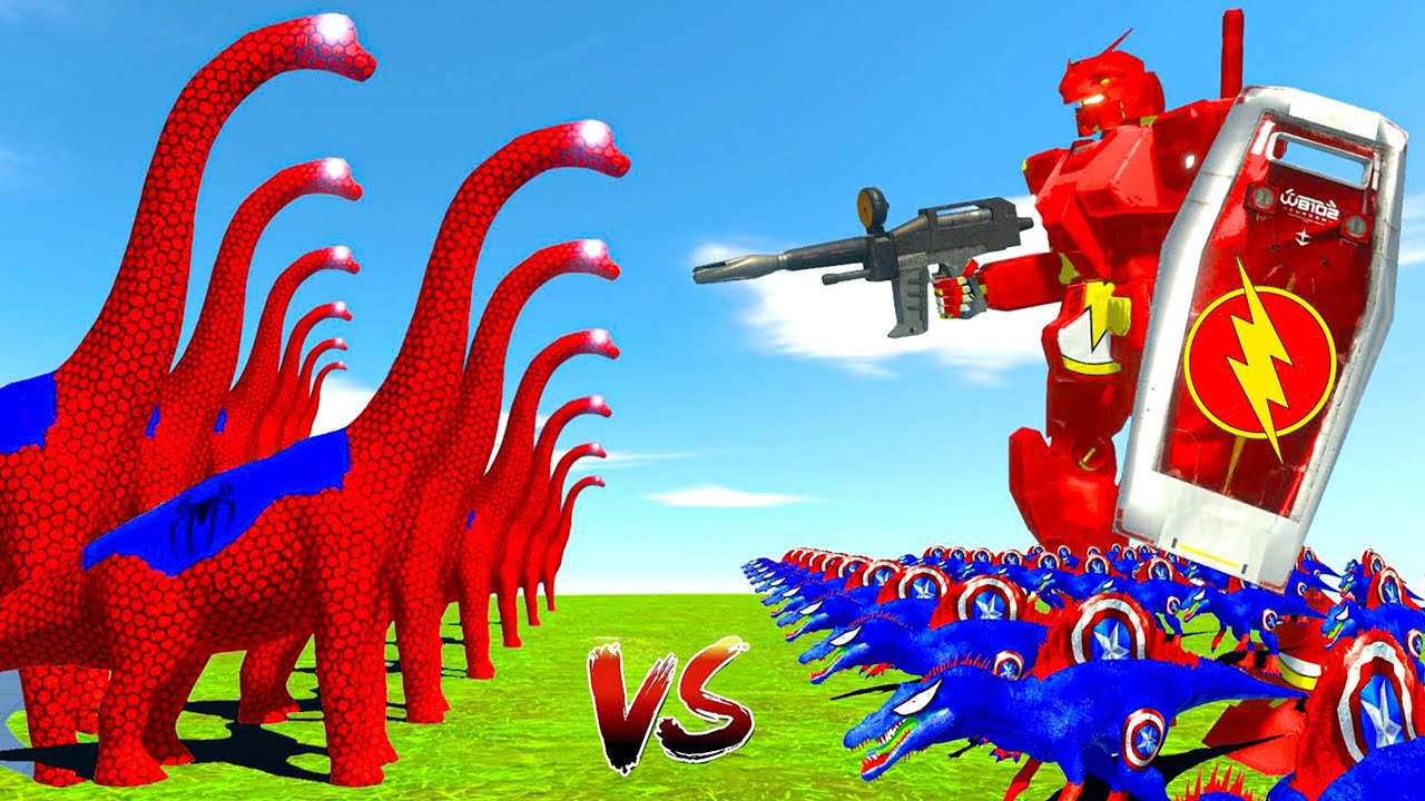 All Spiderman T-Rex vs SuperHero Dinosaurs Battle in Jurassic World |Dinosaur Pro 8 SuperHero Team