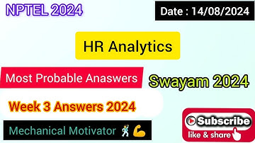 HR Analytics | WEEK 3|Assignment 3 Solution | NPTEL | SWAYAM 2024
