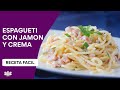 Espagueti con Jamón y Crema