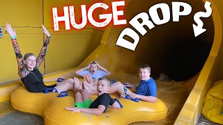 conquering the steepest drop at great wolf lodge