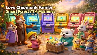 Love Chipmunk Family Smart Forest ATM Machines | Learning & Helping Friends | 3D Animation