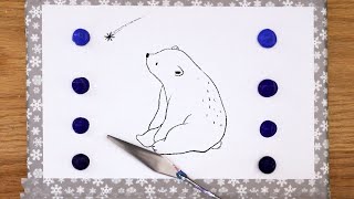 ?Lonely Polar Bears Night | Step by step Acrylic Painting 207