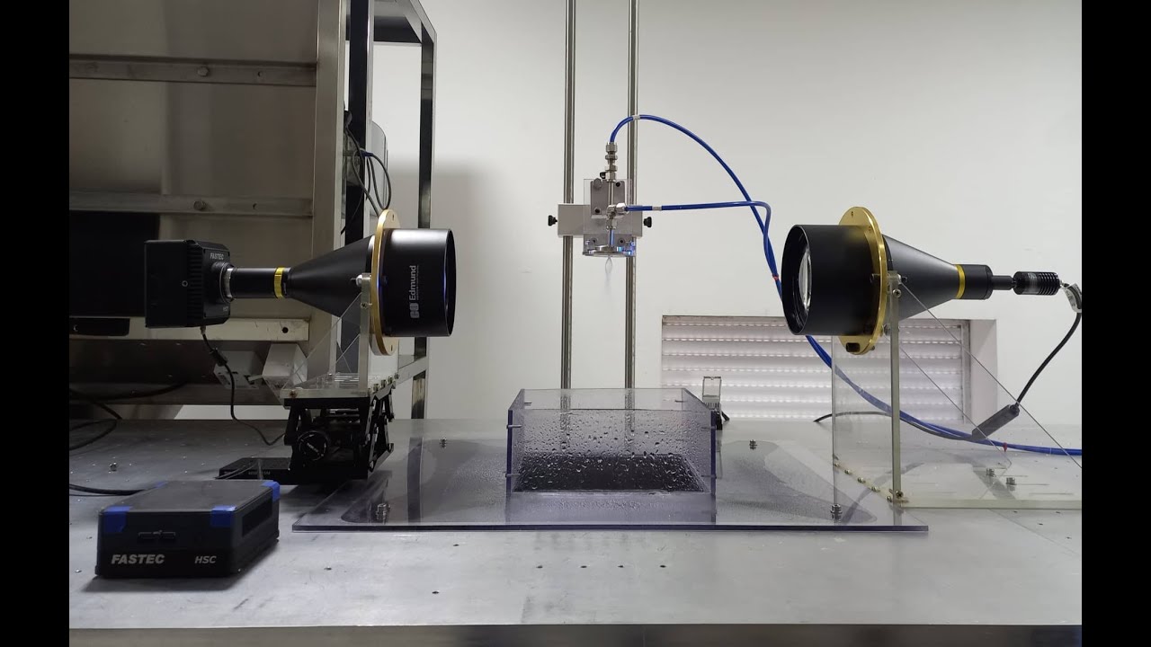 Telecentric shadowgraph system for spray diagnostics. - YouTube