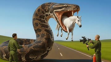 Heroic Rescue Team Saves a White Horse from a Terrifying Giant Burmese Python Attack at a Swiss Farm