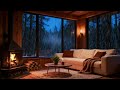 Thunderstorm with Lightning, Rain, Crackling Fireplace & Sleeping Cats in a Cozy Cabin