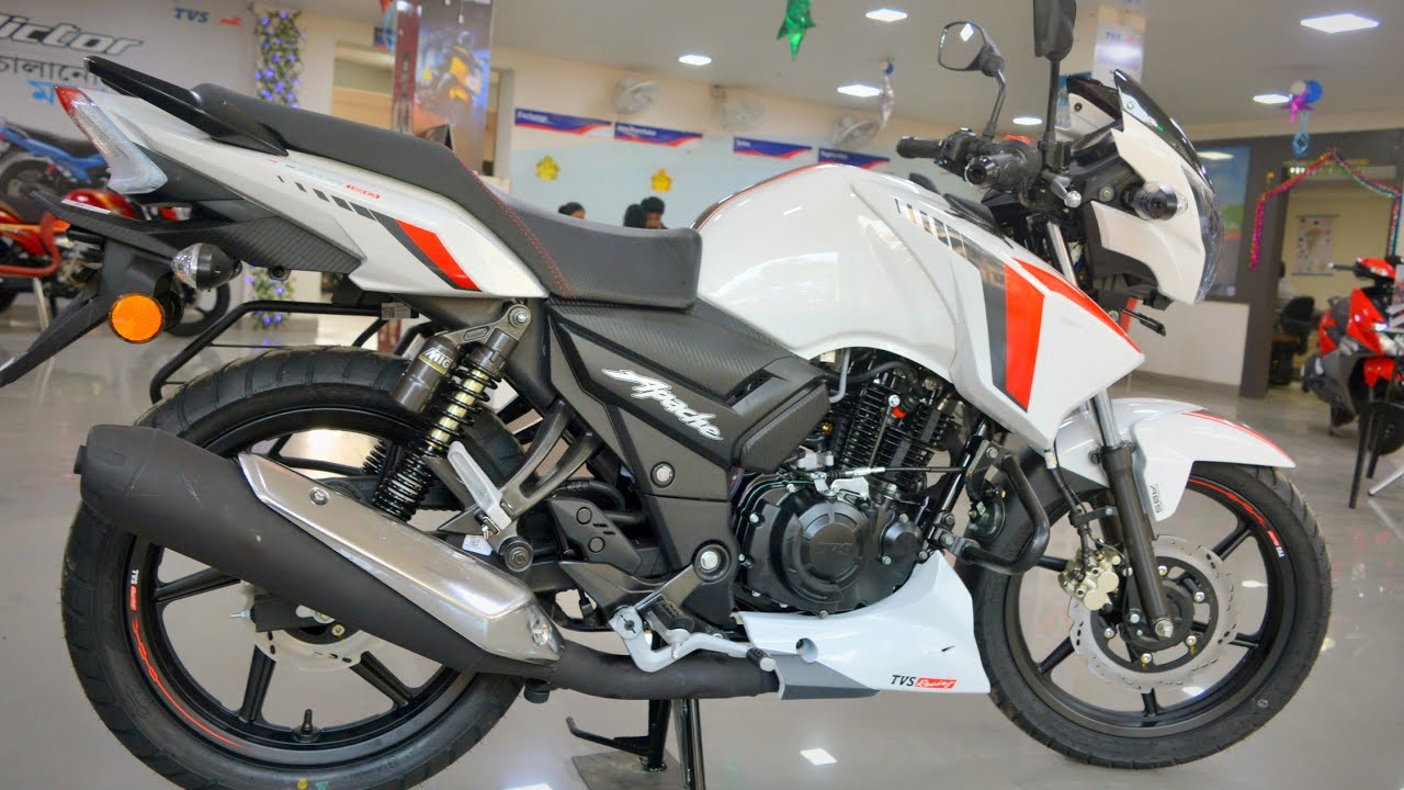 New Tvs Apache Rtr 160 2v Bs6 Model Pearl White Price Mileage Exhaust Honest Review Youtube