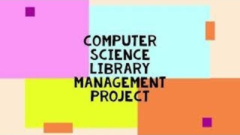 Class 12 final project | Library Management System