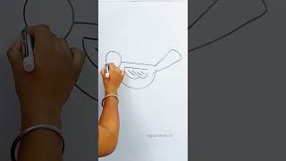 How to Draw a fruit eating Bird 🐦 | Simple Drawing Tutorial #shortsfeed #shorts #art