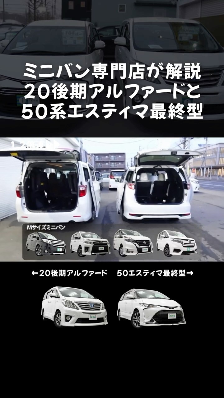 Size comparison of the late-model 20 Alphard and the final-model