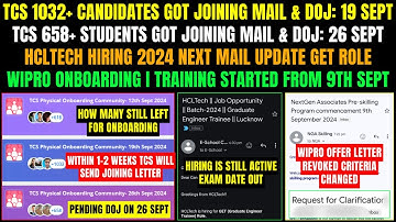 🔥TCS PENDING JOINING ON 19 & 26 SEPT | WIPRO OFFER LETTER REVOKED NEW CRITERIA | HCLTECH NEXT UPDATE