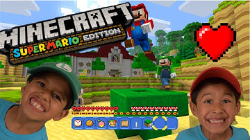 Kids play Minecraft Super Mario Edition (first impressions Pt. 1) Lets play.