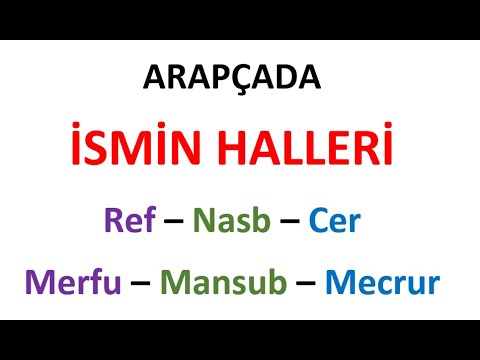 Arapçada İsmin Halleri / Ref- Nasb ve cer Hali