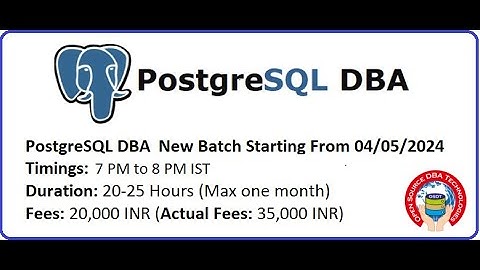 PostgreSQL DBA Online Training New Batch  Shorts04052024