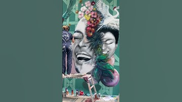 #shorts Art / Drawing/ painting/ Hong Kong island/  Nghệ thuật vẽ tranh tuyệt vời ￼