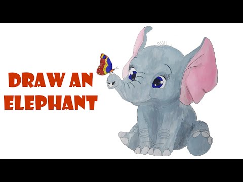 vẽ con voi |vẽ và tô màu con voi |hướng dẫn vẽ con voi | draw an elephant