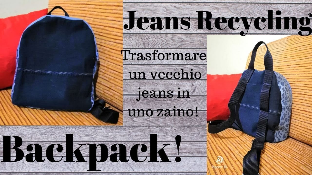 Come fare una sacca zaino con vecchi jeans - ManiFantasia