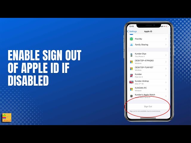 How to sign off Apple ID from iPhone if it is disabled due to restrictions class=