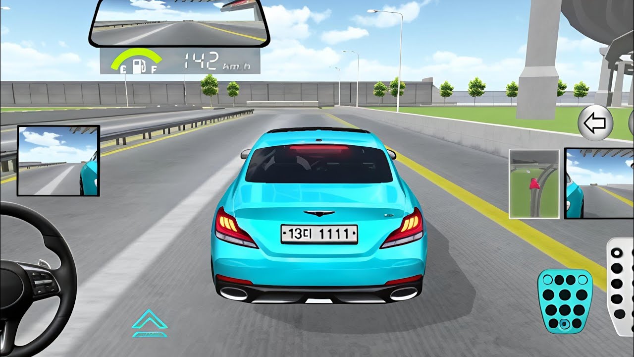 Turquoise Blue Luxury Car Highway Driving Gameplay | Realistic Car Simulator 4K