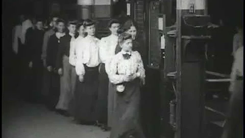 1904 Girls Taking Time Checks, Westinghouse Works