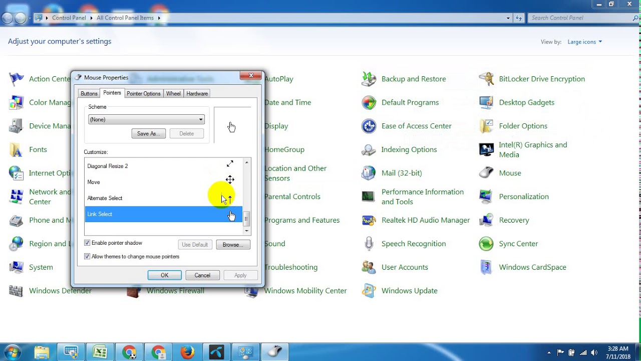 Speed Up Your Mouse And Change Mouse Icon in Windows 7 - YouTube