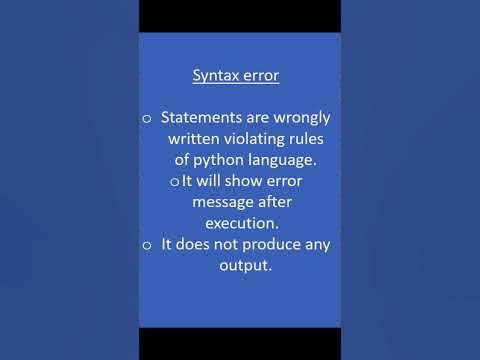 LOGICAL ERROR VS. SYNTAX ERROR | Grade 11,12 | CBSE | Exotic Intellect ...