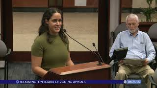 Bloomington Board of Zoning Appeals, August 21, 2025