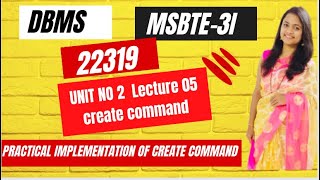 DMS- Practical on Create Command| Unit No -2 | Lecture No:05| SQL Create Command| DDL| Hindi#shorts