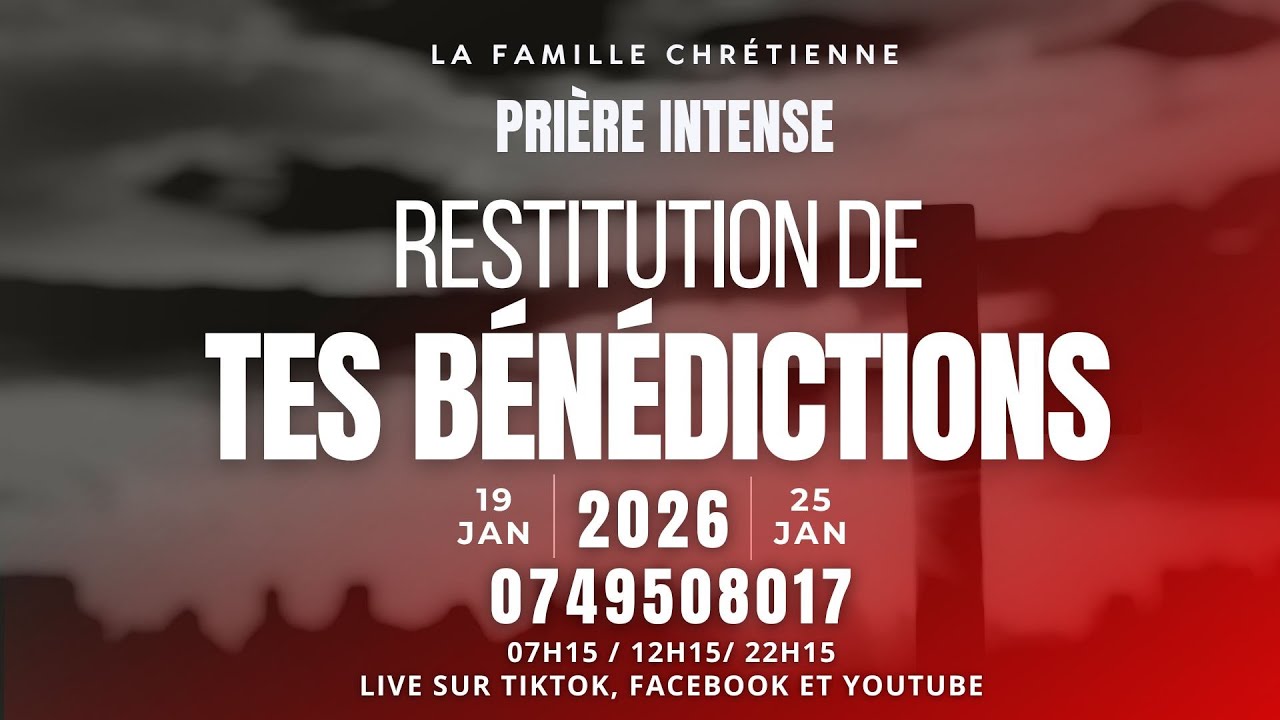 🔴PRIERE INTENSE / THÈME :  2026 ANNEE DE TEMOGNAGE/ JEUDI LE 22/01/2026 . 22H15