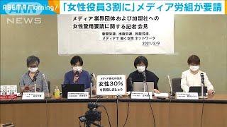 「女性役員を3割に」メディア労組などが要請(2021年2月10日)