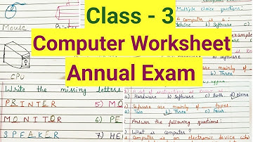Class 3 Computer Annual exam Question Paper 2024-25 | Class 3 Exam Paper Computer worksheet