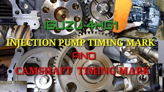 ISUZU 4HG1 SETTINGS TIMING FOR INJECTION PUMP AND CAM, AND CORRECT POSITION THE CRANK PULLEY..