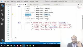 12 Project1 Products Nodejs  write SQL insert with variables values sent from post
