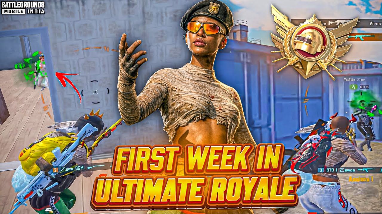 FIRST WEEK IN ULTIMATE ROYAL RANK PUSH 🔥 WITH SOME RUSH GAMEPLAY AND SOME CLUTCHS  BGMI,PUBG 🥶