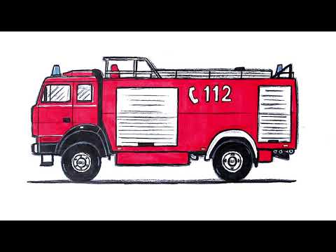 Как нарисовать Пожарную Машину 🚒 Рисуем Пожарную Машину 🚨