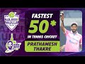 Fastest fifty in tennis ball cricket  prathamesh thakre  najeeb mulla trophy 2024  thane