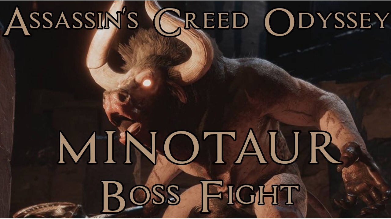 Assassin's Creed Odyssey MINOTAUR Boss Fight Nightmare Difficulty Messara Location 100% Completion